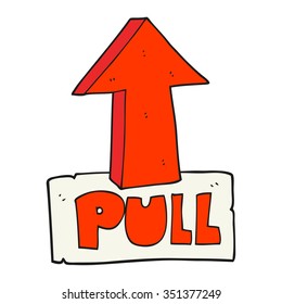 freehand drawn cartoon door pull sign