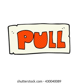 signo de tira de la puerta de dibujos animados a mano libre