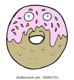 freehand drawn cartoon doughnut
