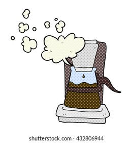 freehand drawn cartoon drip filter coffee maker