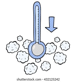 freehand drawn cartoon dropping temperature