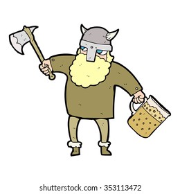 freehand drawn cartoon drunk viking
