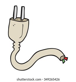 freehand drawn cartoon electrical plug