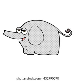 freehand drawn cartoon elephant squirting water