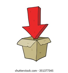 freehand drawn cartoon empty box with arrow