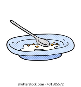 freehand drawn cartoon empty cereal bowl