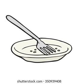 freehand drawn cartoon empty plate