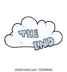 freehand drawn cartoon The End symbol