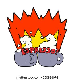 freehand drawn cartoon espresso