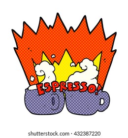 freehand drawn cartoon espresso