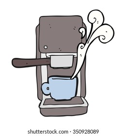 freehand drawn cartoon espresso maker