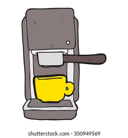 freehand drawn cartoon espresso maker