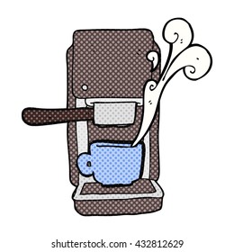 Espressomaschinenmacher in freehand gezeichnet
