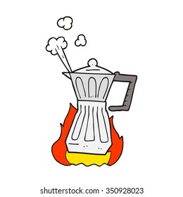 freehand drawn cartoon espresso stovetop maker