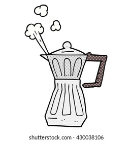 freehand drawn cartoon espresso stovetop maker