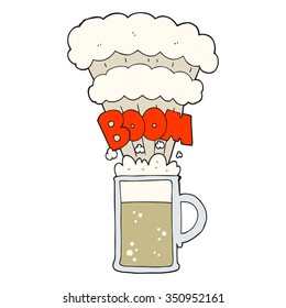 freehand drawn cartoon exploding beer