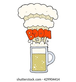 freehand drawn cartoon exploding beer