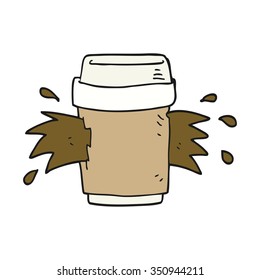 freehand drawn cartoon exploding coffee cup