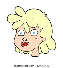 freehand drawn cartoon female face