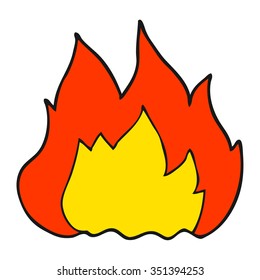 freehand drawn cartoon fire