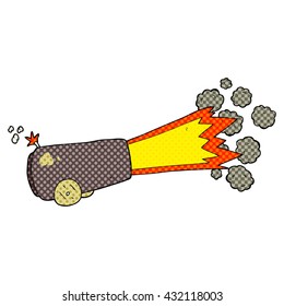 freehand drawn cartoon firing cannon