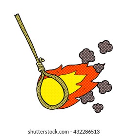 freehand drawn cartoon flaming noose