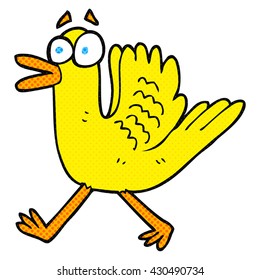 freehand drawn cartoon flapping duck