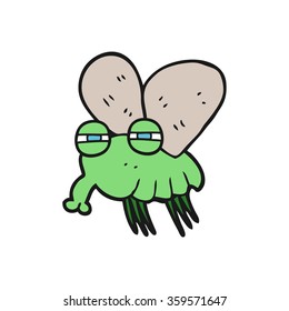 mosca de dibujos animados a mano libre