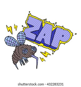 freehand drawn cartoon fly zapped