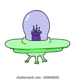 freehand drawn cartoon flying saucer
