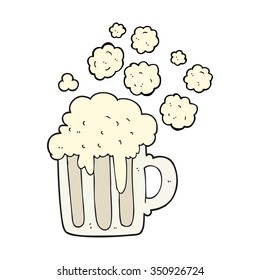 freehand drawn cartoon foamy beer
