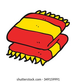 freehand drawn cartoon folded towel