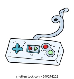 freehand drawn cartoon game controller