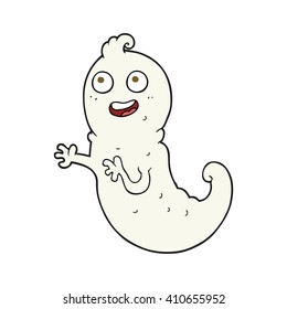 freehand drawn cartoon ghost