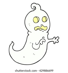 freehand drawn cartoon ghost