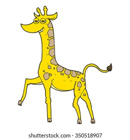 freehand drawn cartoon giraffe