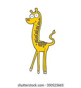 freehand drawn cartoon giraffe