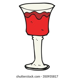 freehand drawn cartoon goblet of wine