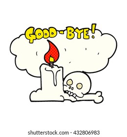 freehand drawn cartoon goodbye sign