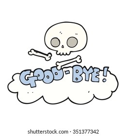 freehand drawn cartoon good-bye symbol
