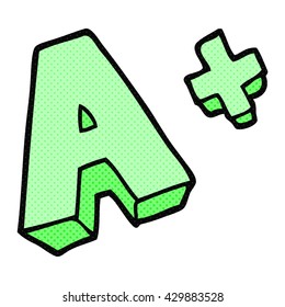 freehand drawn cartoon A grade symbol