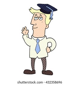 freehand drawn cartoon graduate