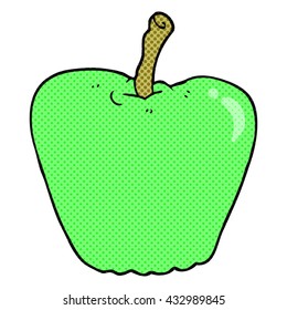 freehand drawn cartoon grinning apple