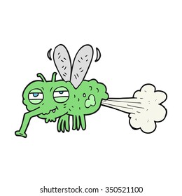 freehand drawn cartoon gross farting fly