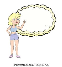 freehand drawn cartoon gym woman
