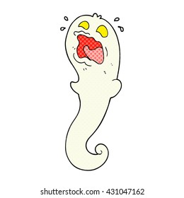 freehand drawn cartoon halloween ghost