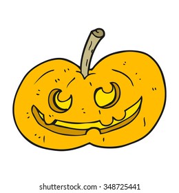 freehand drawn cartoon halloween pumpkin