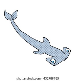 freehand drawn cartoon hammerhead shark