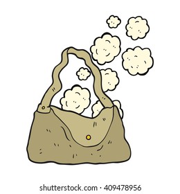 freehand drawn cartoon handbag