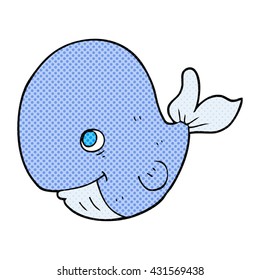 freehand drawn cartoon happy whale